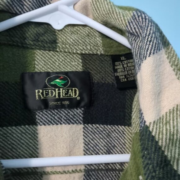 Mens XL Redhead Long Sleeve Heavyweight Double Pocket Button Up Flannel Shirt - Picture 3 of 4